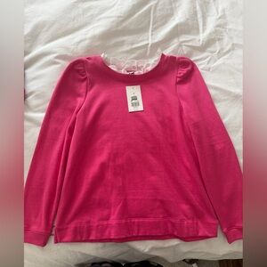 Crown & Ivy Fuchsia Top with Eyelet Trim